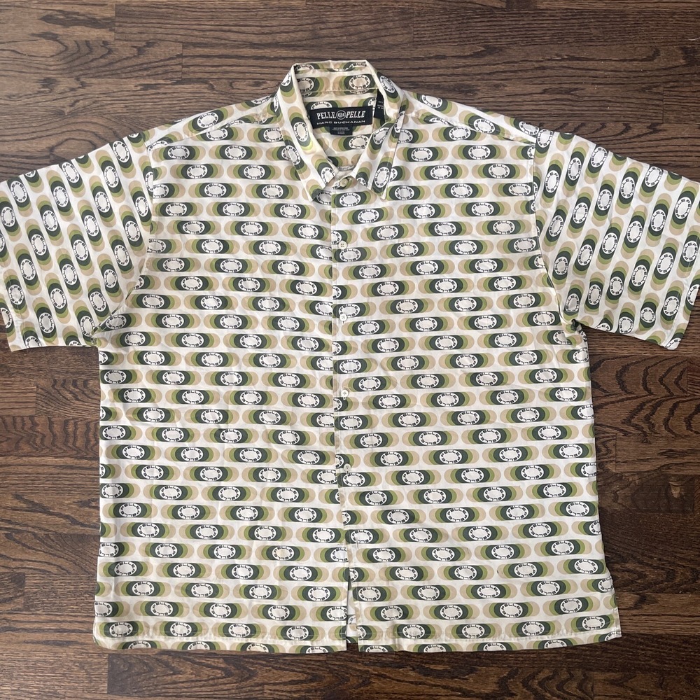 Pelle Pelle Marc Buchanan Shirt Men 2XL XXL Hip Hop Y2K‎ Vintage Grunge